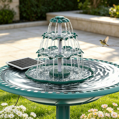 Tier solar birdbath fountain - solar,