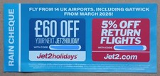 Jet2 Rain Cheque Voucher £60