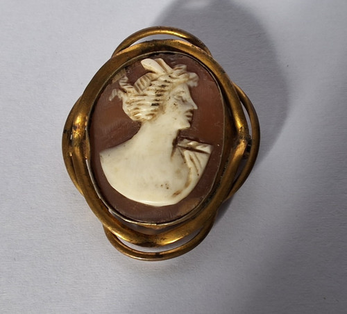 Antique cameo brooch pin