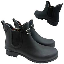 WOMENS LADIES ANKLE SLIP ON RAIN WATERPROOF WELLIES WELLINGTON GARDEN BOOTS SIZE