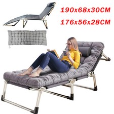 Outdoor Folding Chaise Lounge Chair for Beach Sunbathing Patio Pool Lawn Deck