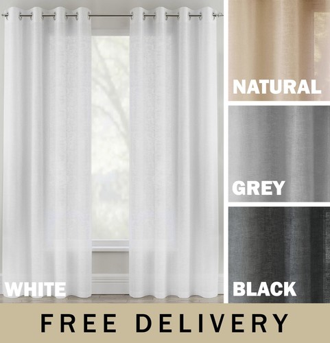 Crete linen look sheer - crete,