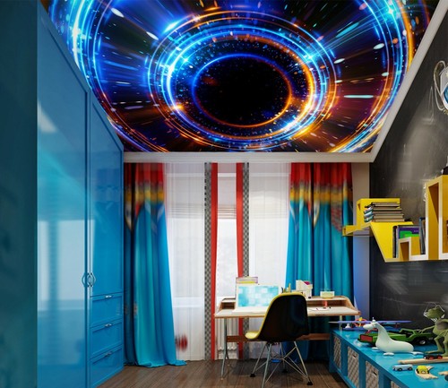 Blue spaceship 2048 - 3d,