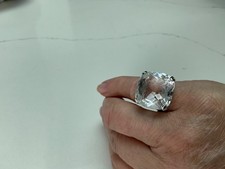 Swarovski Ring Size 52 Oversized Cocktail Crystal Clear Citrine Silver size L 