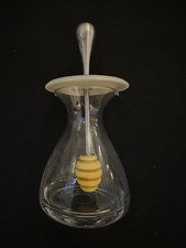 honey pot : glass with silicone dipper & stainless steel lid : WmB