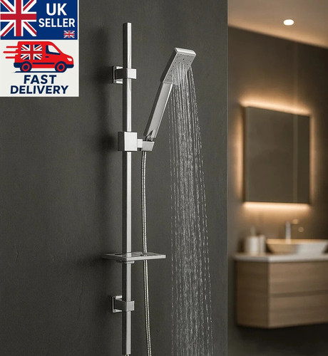 Square shower riser rail - riser, kit