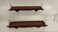 Roco HO Stake Carrier Freight Wagons x2