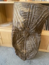 Vintage Antique African Goko Shield Artifact Kirdi Goat Leather N Cameroon Art