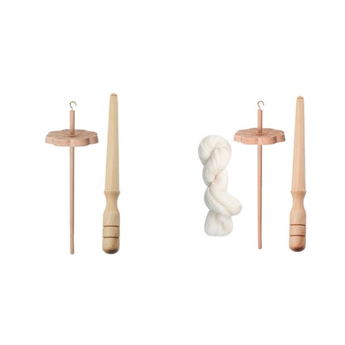 Wooden drop spindle yarn wheel - wooden,