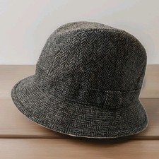 Marks and Spencer Grey Yorkshire  Tweed  By MOON  Mens Trilby Hat - Medium