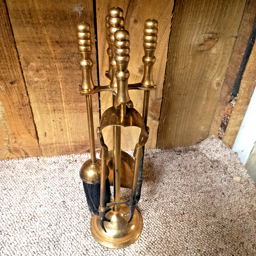 Brass fireside companion set - companion,