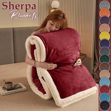 Sherpa Fleece Blanket for Winter Ultra Soft Warm Sherpa Bedding Throw ALL Sizes