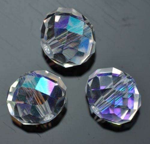 Faceted rondelle crystal glass - faceted,