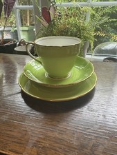 Adderley Vintage Tea Cup Trio Bone China Green