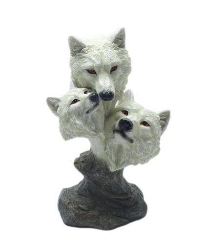 Majestic wolf figurine - , trio