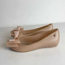 Melissa Pink Silicone Bow Rose Gold Slip On Ballet Flats EU 39 UK 6