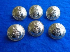 6 X ERII GLOUCESTER REGIMENT 26MM ANODISED GOLD BUTTONS, FIRMIN LONDON