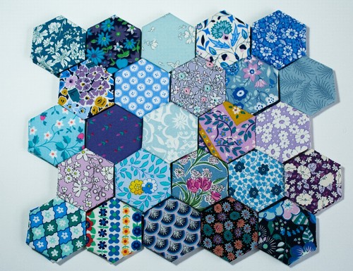 Fabric hexagons epp - fabric,
