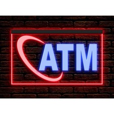 ATM Automated Teller Machine Exchange Illuminate Neon Sign Dual Color Two Tone