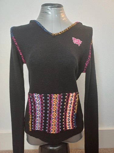 Black hoodie with - , multicolour