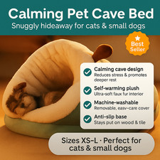 Calming Dog Cat Bed Plush Cave Sofa Kennel House Warm Nest Washable Small/Medium