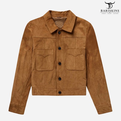 Men suede leather trucker - suede,