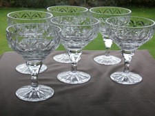 6 x Edinburgh Crystal Footed Dessert / Champagne Saucers - Ex Cond - Stamped
