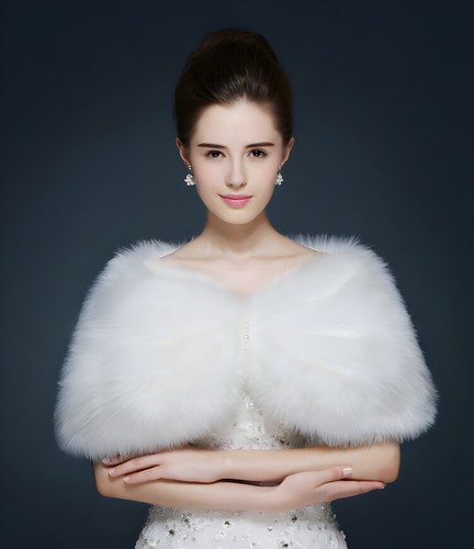 New white faux fur wrap - new, jacket