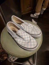 Baby blue vans worn - blue, once