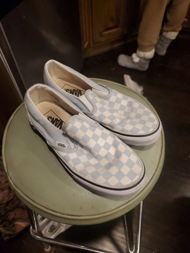Baby blue vans worn once - once, size