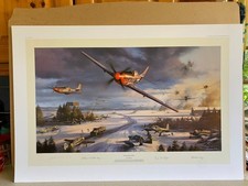 Nicholas Trudgian Ltd Ed aviation art Mustang Mayhem 3 P-51 Mustang aces  SIGNED