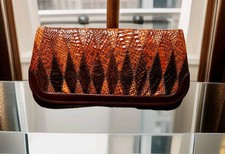 Vtg 70s Slim Brown Peel Cobra