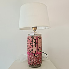 Anthropologie Rug Printed Lamp Base Textile Pink With Tags Table Lamp With Shade