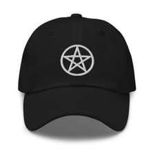 Wiccan Witchcraft Pentagram Embroidered Baseball Cap Pagan Ritual Dad hat