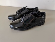RRP £42 'Clarks' UK 13.5 Girls Boys Patent Leather Lace Up School Shoes