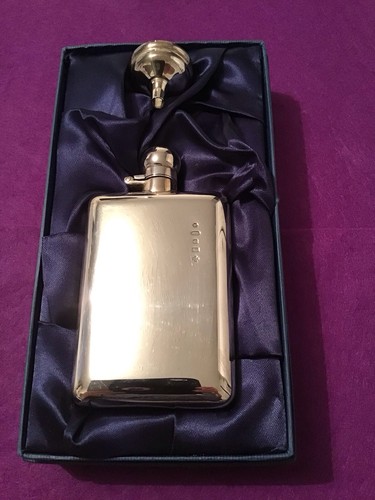 Hallmarked silver hipflask - silver, hipflask..