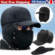 Men's Winter Trapper Aviator Trooper Earflap Warm Russian Waterproof Ski Hat UK