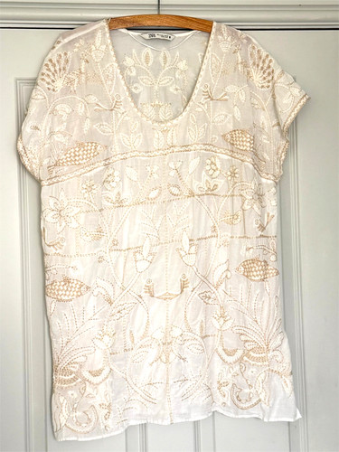 Zara white embroidered - zara,