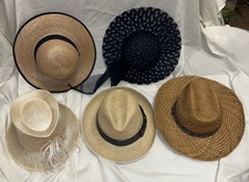 5x Vintage & Retro Straw Hats
