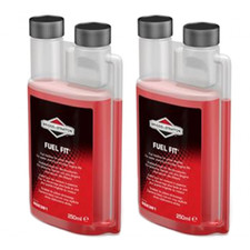 2xGenuine Briggs & Stratton Fuel Fit 250ml 992381 Stabiliser Keeps Petrol Fresh