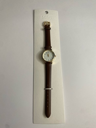 Watch gold tone brown - &,