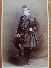 CDV Boy Man in Traditional Scottish Highland Kilt Sporran Southport Old Photo ww