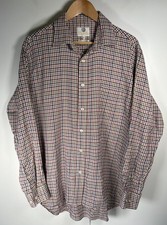 Viyella Shirt Mens XL 17.5 Neck Pink Check Long Sleeve