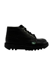 NEW Kickers Hi Zip Black Leather Lace-Up Kids Boots UK 29