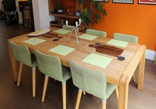 Habitat Radius Large 2m Solid Oak Dining Table Simon Pengelly & 6x Dining Chairs