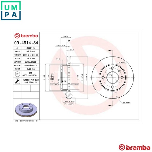 Brake disc 4914 34 - brake,