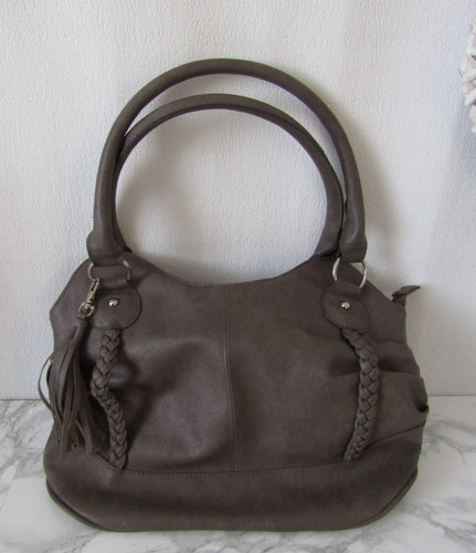 Brown handbag zip - , across