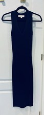 Michael Kors Navy Ribbed Sleeveless Bodycon Dress Size XS New