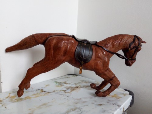 Vtg large wooden horse statue - large,