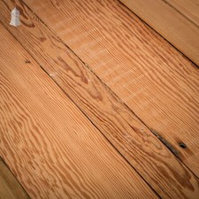 Pitch Pine Wall Cladding, 13.5 Sq. M. of Mixed Width Planed Floorboard
